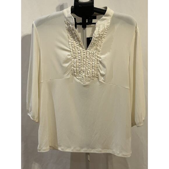 NWT Style & co XL Eggshell Ruffled Blouse - Picture 1 of 5